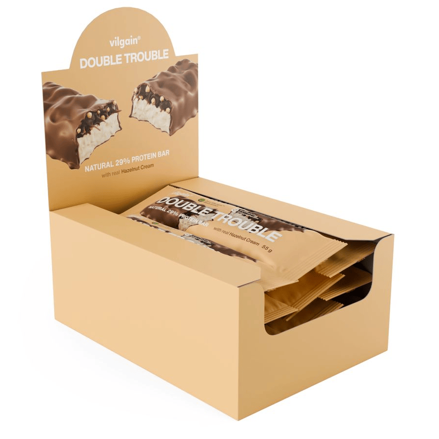 Double Trouble Protein Bar Haselnusscreme mit Milchschokolade / 12 x 55 g kaufen - Vilgain Proteinriegel - Fitness Onlineshop