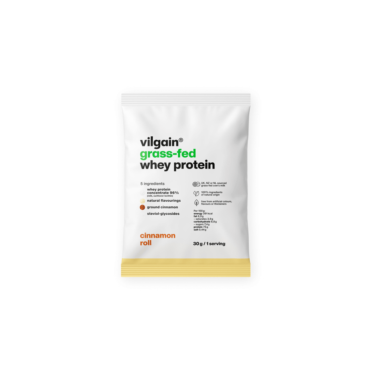 Grass-Fed Whey Protein Zimtschnecke / 30 g kaufen - Vilgain Whey Proteinpulver - Fitness Onlineshop