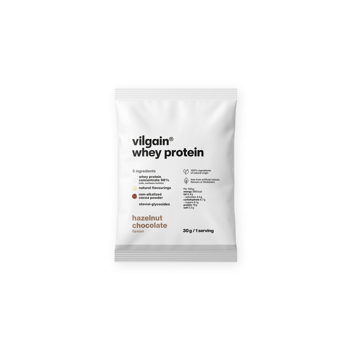 Whey Protein Schokolade mit Haselnüssen / 30 g kaufen - Vilgain Whey Proteinpulver - Fitness Onlineshop