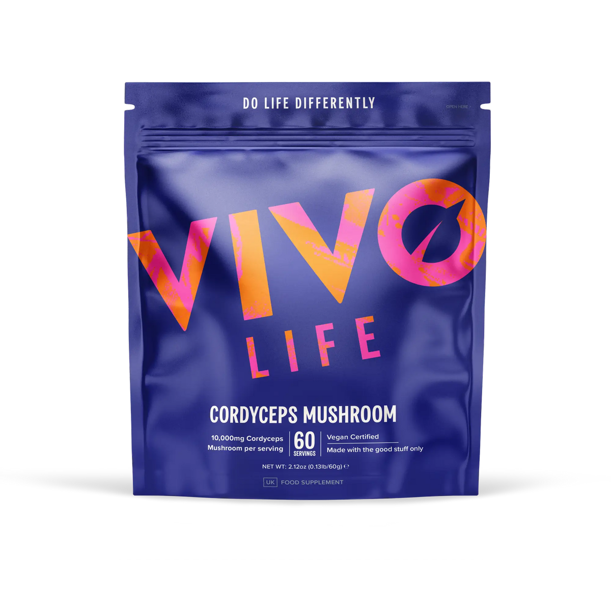 Cordyceps Pulver (10:1 Extrakt) 60 g kaufen - Vivo Life Pilz-Supplements - Fitness Onlineshop