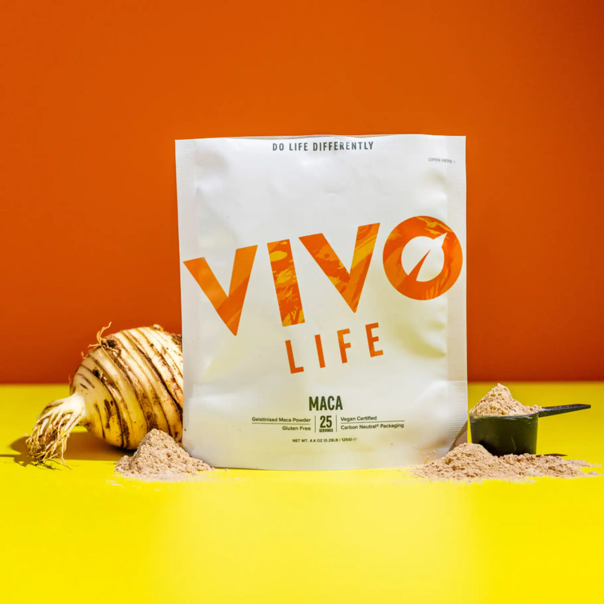 Maca Pulver (gelatinisiert) 125 g kaufen - Vivo Life Adaptogene - Fitness Onlineshop