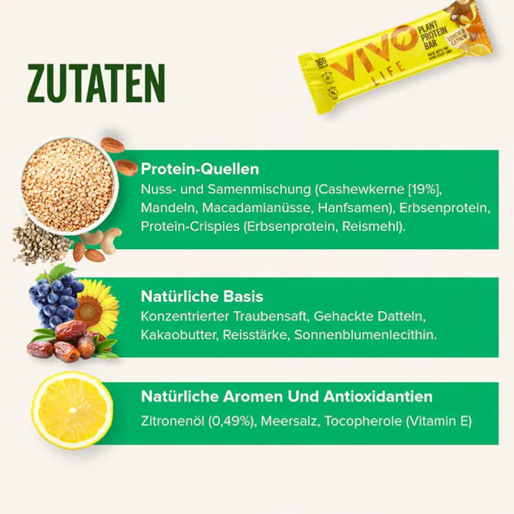 Plant Protein Bar kaufen - Vivo Life Vegane Proteinriegel - Fitness Onlineshop