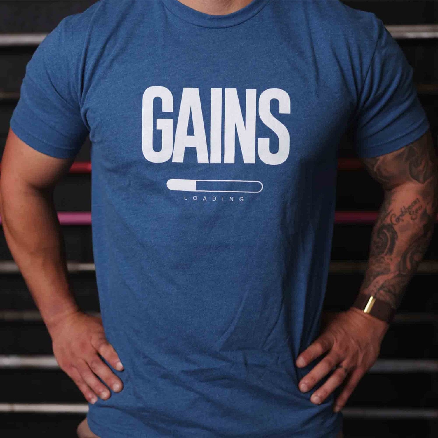 2POOD Gains Loading T-Shirt Blau kaufen bei HighPowered.ch