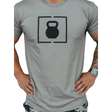 Grey Kettlebell Patch T-Shirt kaufen -  2POOD T-Shirts  - Fitness Onlineshop