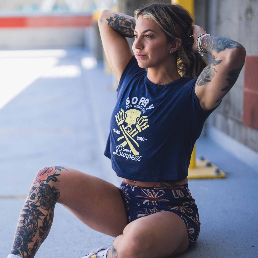 2POOD Sorry For What I Said During Burpees Crop Top Blau kaufen bei HighPowered.ch