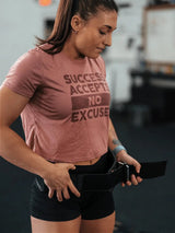 Buy the "Success Accepts No Excuses" Crop Top - 2POOD Women's Tops - Fitness Online Store