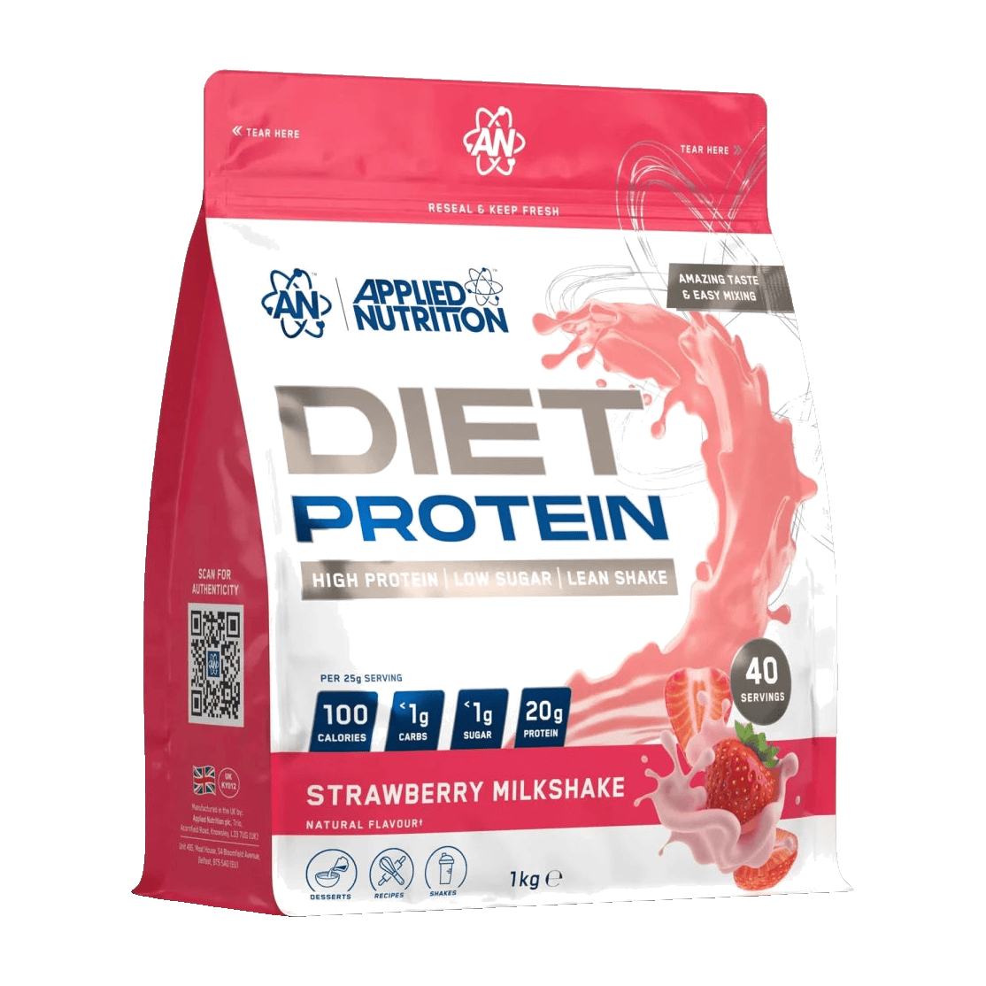 Applied Nutrition Diet Protein 1 kg / Strawberry Shake kaufen -  Applied Nutrition Whey Proteinpulver  - Fitness Onlineshop