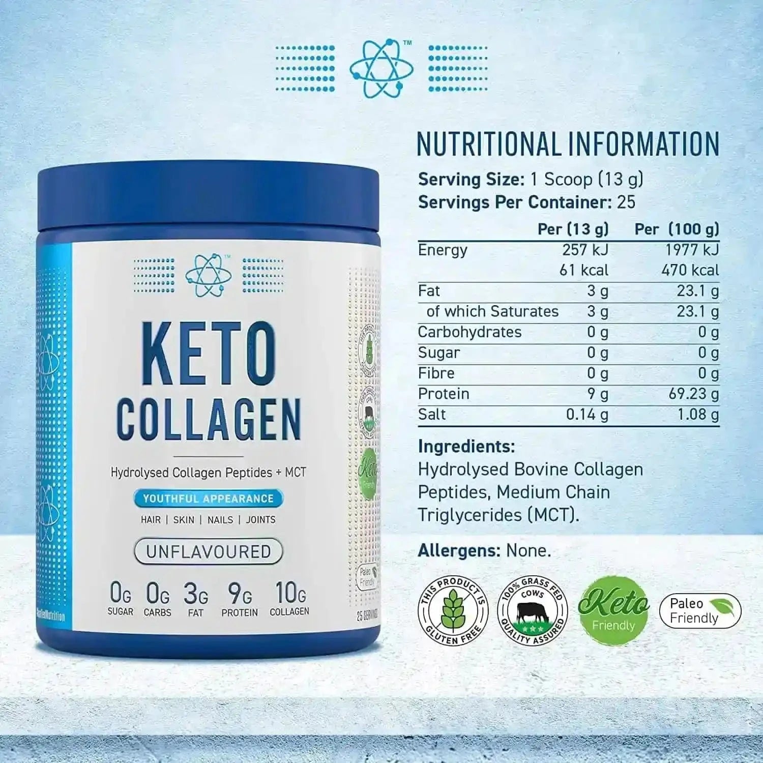 Applied Nutrition Keto Collagen (325 g) kaufen -  Applied Nutrition Kollagen  - Fitness Onlineshop