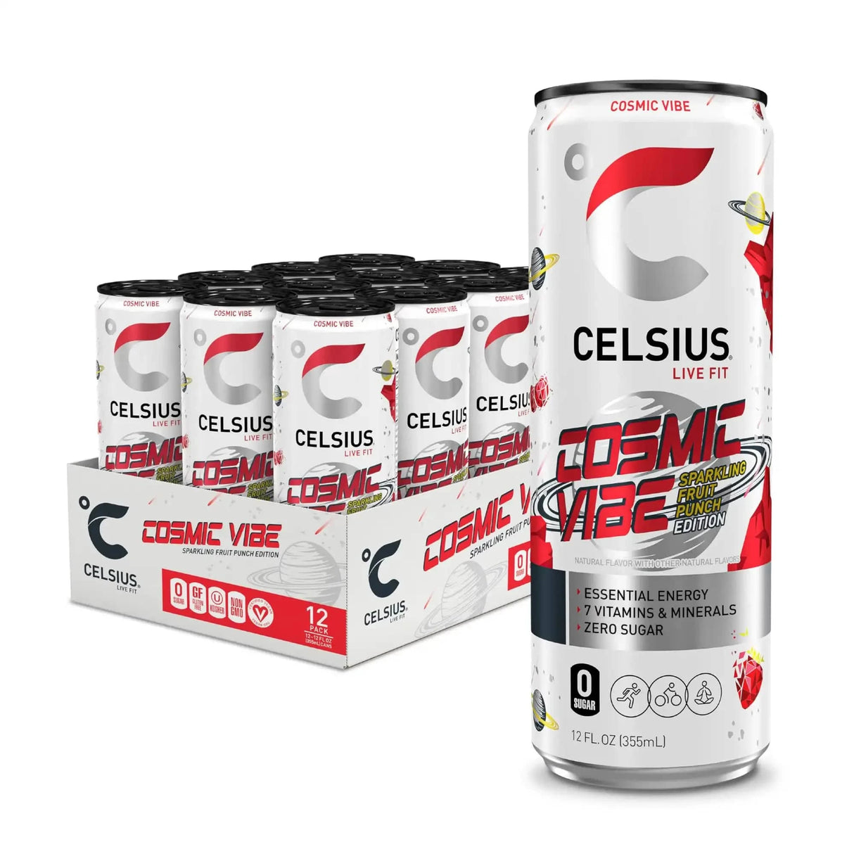 Buy Celsius Energy Drink 12 x 355 ml / Cosmic Vibe -  Celsius Energy Drinks  - Fitness Online Store
