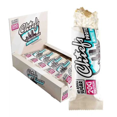 Acheter les barres protéinées Chiefs 12 x 55 g / White Mocha -  Barres protéinées Chiefs  - Boutique en ligne de fitness