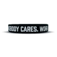 Buy the Elite Athletic Gear "NOBODY CARES. WORK HARDER." Wristband XL (9") at HighPowered.ch