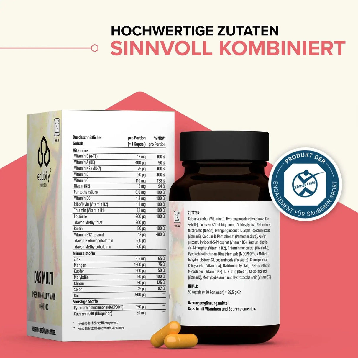 Das Multi - Premium Multivitamin kaufen -  edubily Vitamine  - Fitness Onlineshop