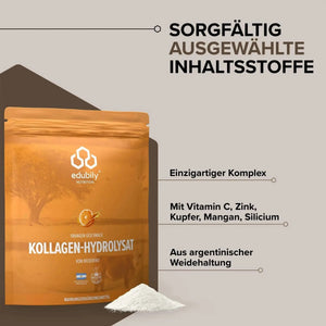 Kollagen-Hydrolysat Pulver kaufen -  edubily Kollagen  - Fitness Onlineshop
