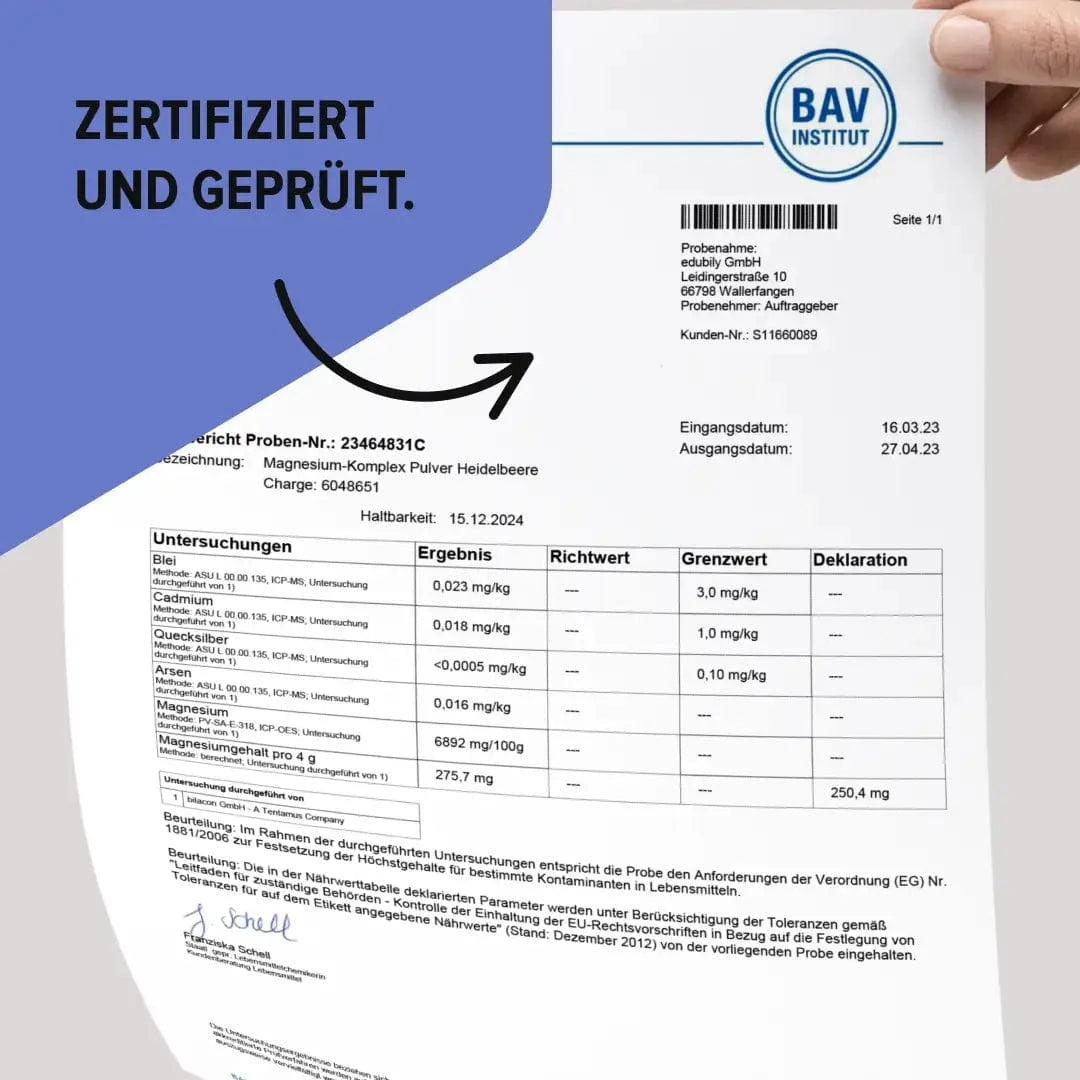 Magnesium-Pulver kaufen -  edubily Magnesium (Mineralstoff)  - Fitness Onlineshop