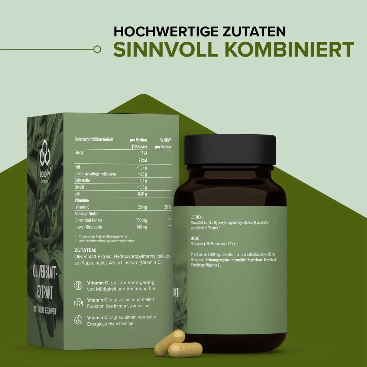 Olivenblatt Extrakt kaufen -  edubily Extrakte  - Fitness Onlineshop