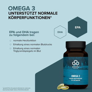 Omega-3 Kapseln – (Triglyceride 70 %) kaufen -  edubily Omega 3  - Fitness Onlineshop