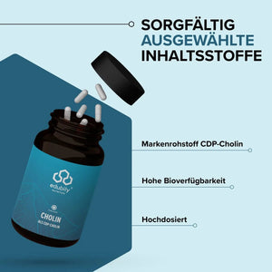 PURE Cholin Kapseln – als CDP-Cholin kaufen -  edubily Nootropika  - Fitness Onlineshop