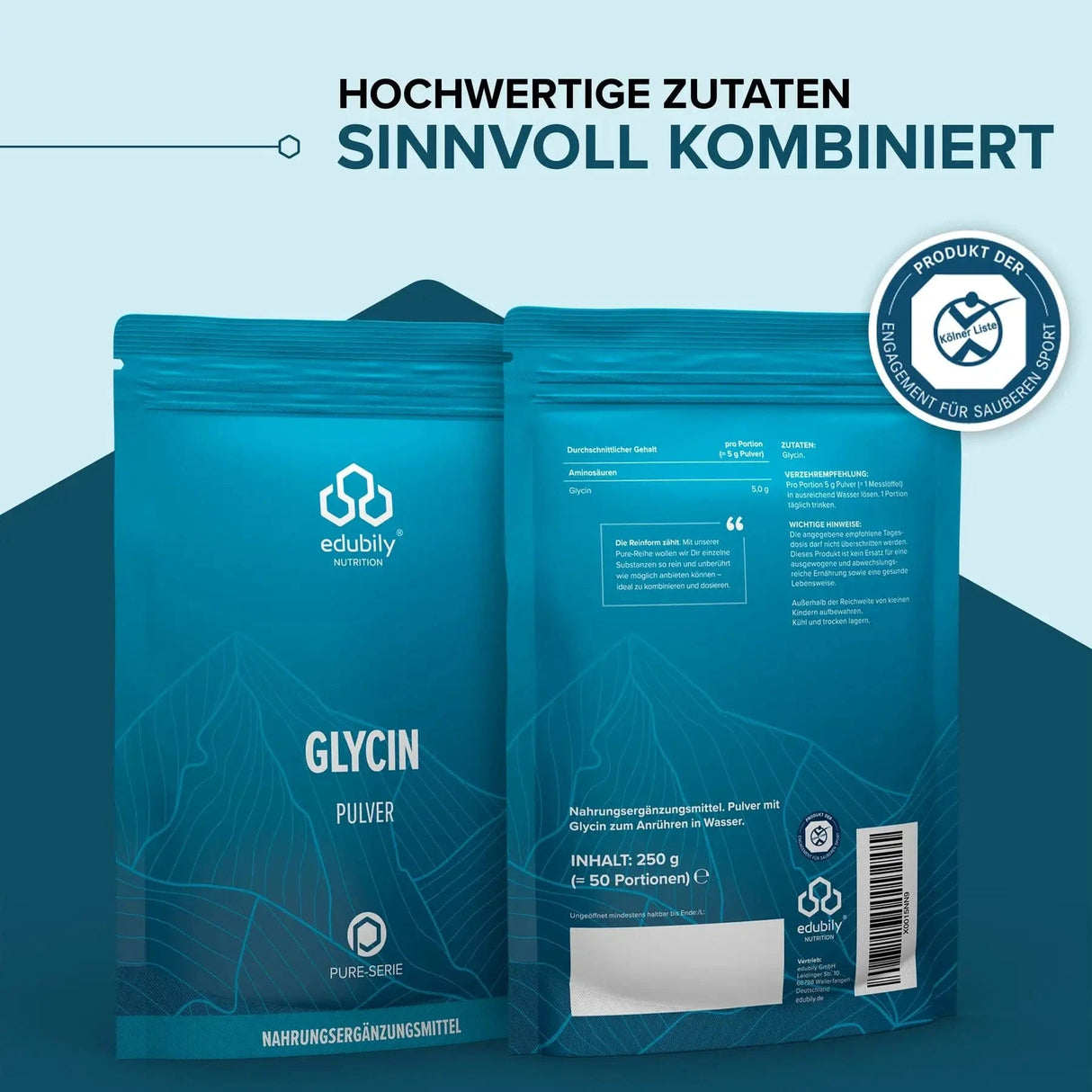 PURE Glycin-Pulver kaufen -  edubily Weitere Aminosäuren  - Fitness Onlineshop