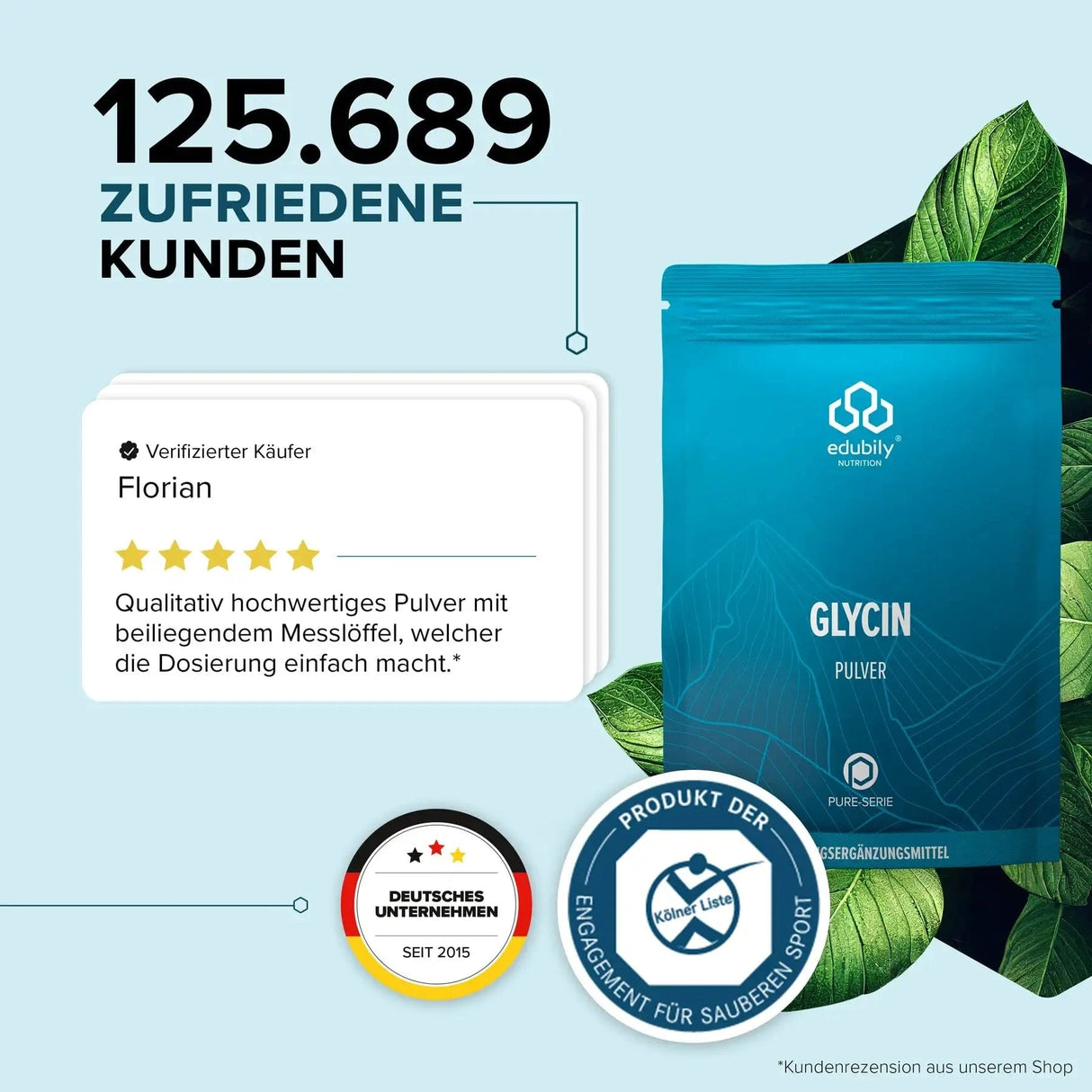 PURE Glycin-Pulver kaufen -  edubily Weitere Aminosäuren  - Fitness Onlineshop