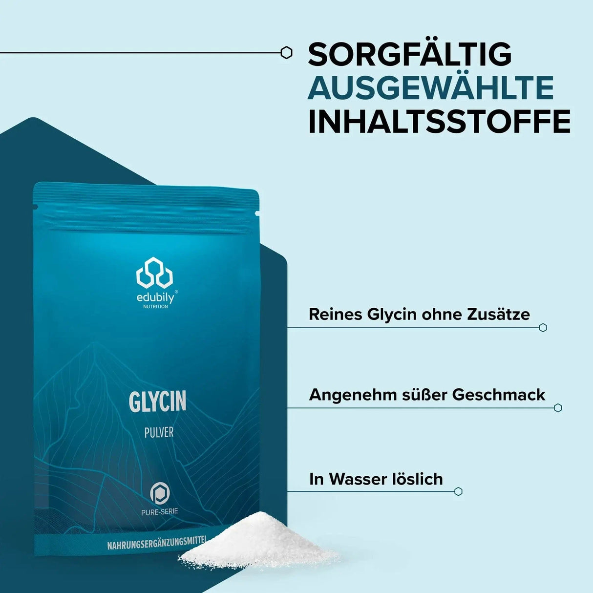 PURE Glycin-Pulver kaufen -  edubily Weitere Aminosäuren  - Fitness Onlineshop