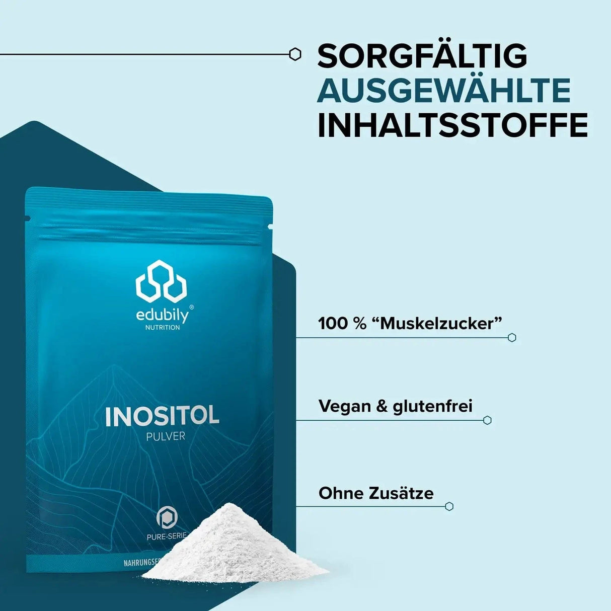 PURE Inositol Pulver kaufen -  edubily Nootropika  - Fitness Onlineshop