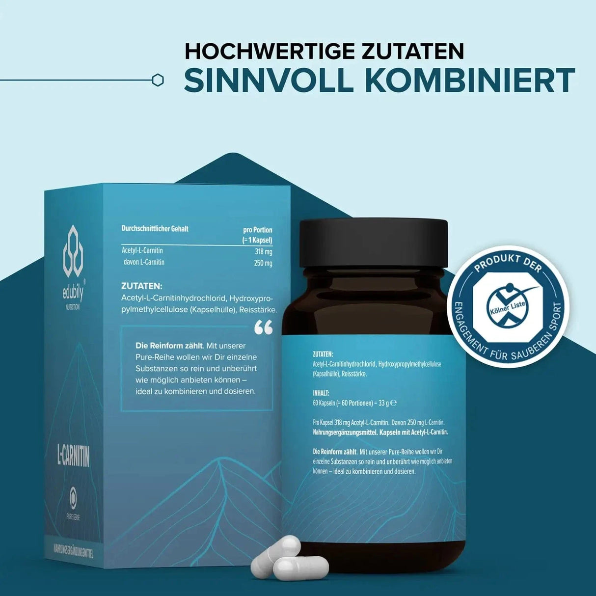 PURE L-Carnitin kaufen -  edubily Weitere Aminosäuren  - Fitness Onlineshop