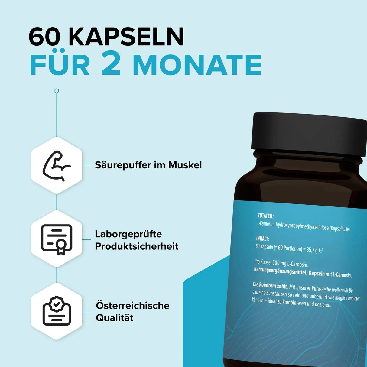 PURE L-Carnosin Kapseln kaufen -  edubily Weitere Aminosäuren  - Fitness Onlineshop