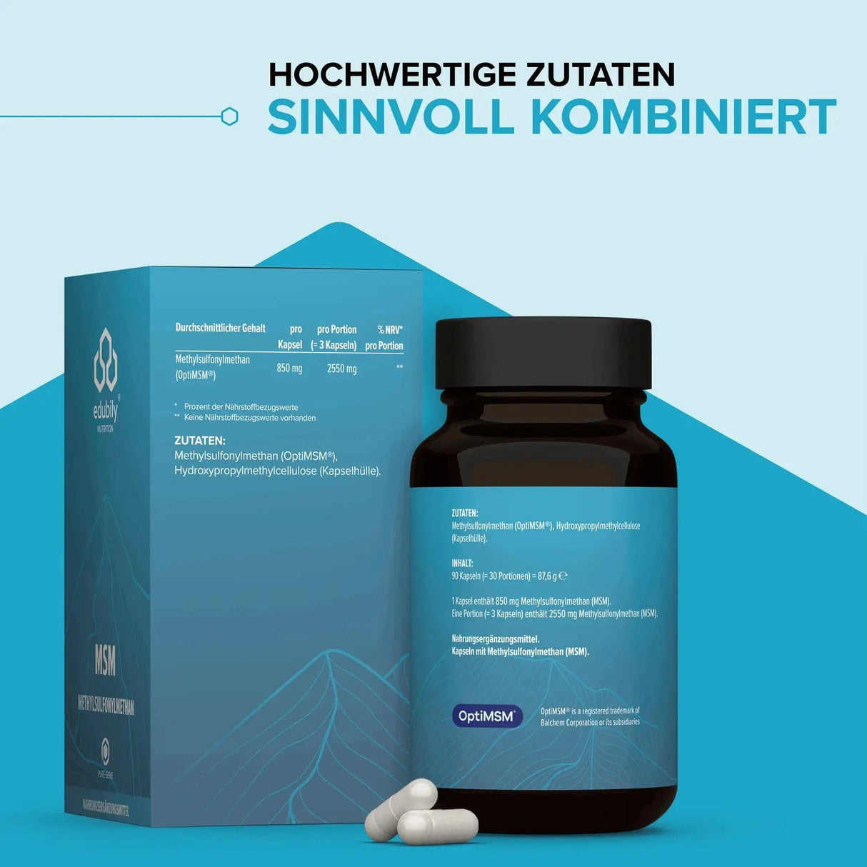 PURE MSM Kapseln kaufen -  edubily Zellschutz  - Fitness Onlineshop