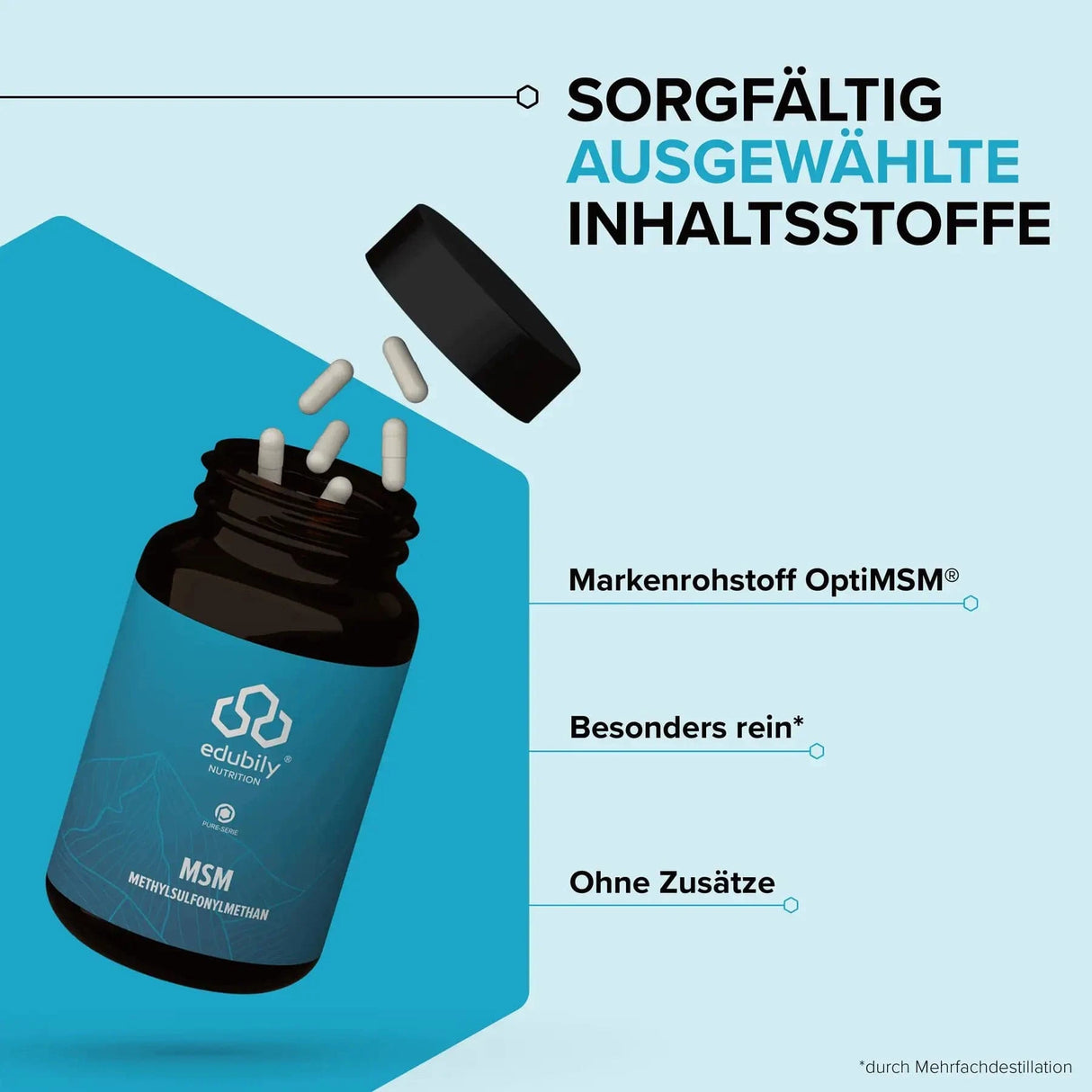 PURE MSM Kapseln kaufen -  edubily Zellschutz  - Fitness Onlineshop