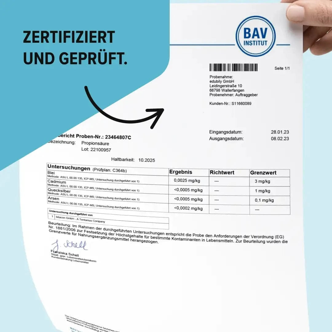 PURE Propionsäure Kapseln kaufen -  edubily Verdauung  - Fitness Onlineshop