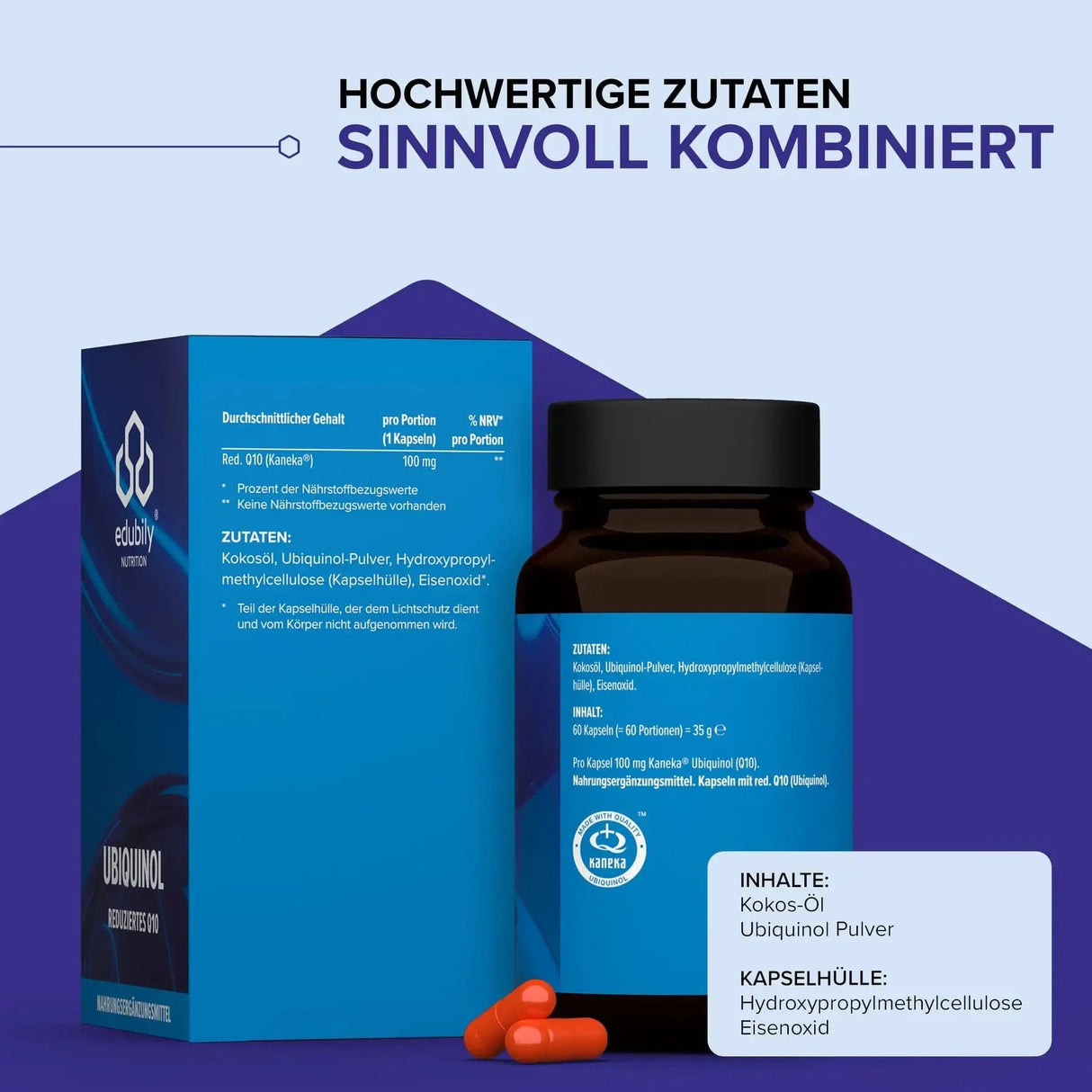 Ubiquinol Kapseln – Reduziertes Q10 von Kaneka® kaufen -  edubily Gesundheit  - Fitness Onlineshop
