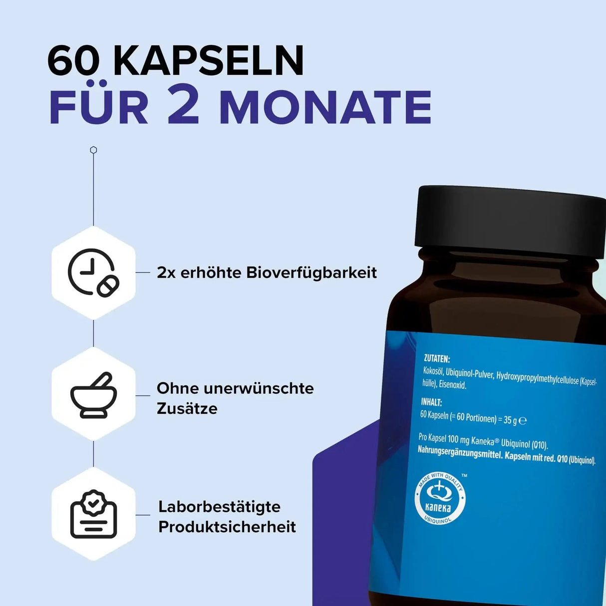 Ubiquinol Kapseln – Reduziertes Q10 von Kaneka® kaufen -  edubily Gesundheit  - Fitness Onlineshop