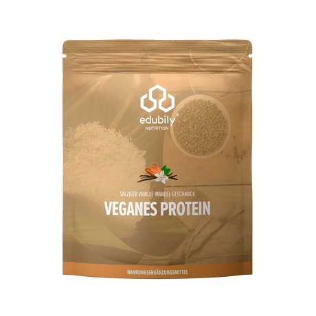 Veganes Proteinpulver Salzige Vanille Mandel kaufen -  edubily Vegane Proteinpulver  - Fitness Onlineshop