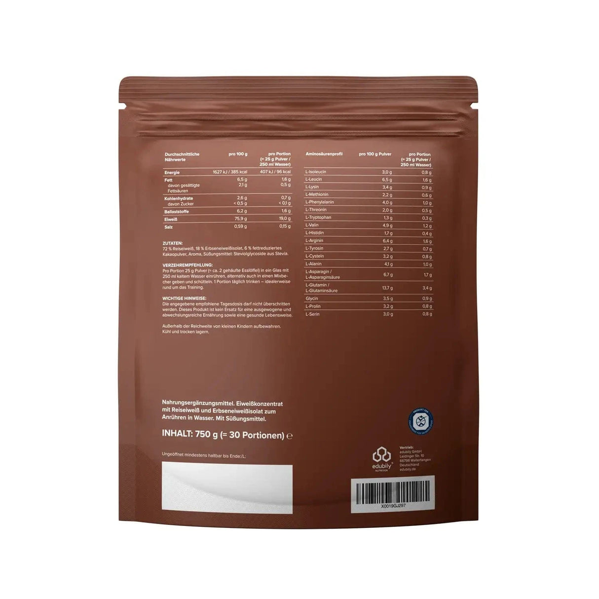 Veganes Proteinpulver kaufen -  edubily Vegane Proteinpulver  - Fitness Onlineshop