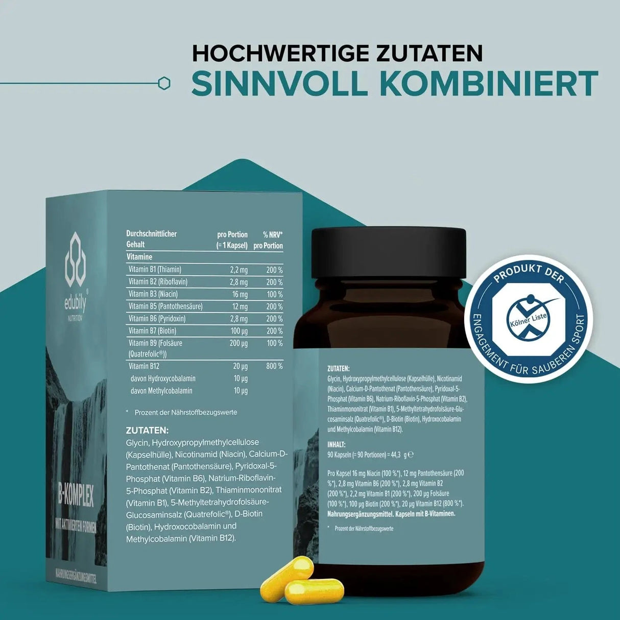 Vitamin B Komplex kaufen -  edubily Vitamine  - Fitness Onlineshop
