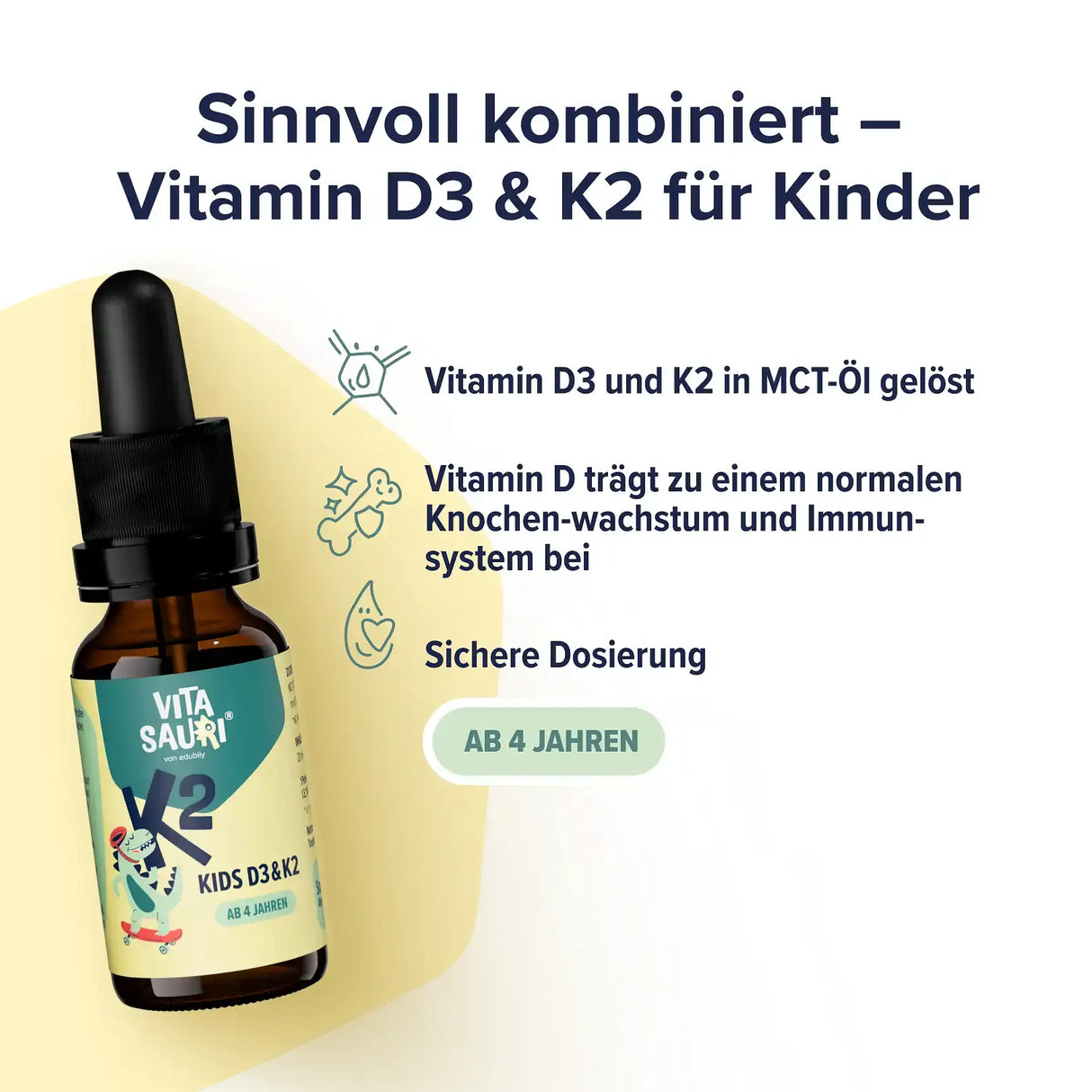 Vitasauri® Kids Vitamin D3 mit K2 kaufen -  edubily Vitamine  - Fitness Onlineshop