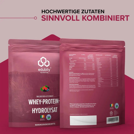 Whey-Hydrolysat Pulver aus Weidemilch Waldbeere kaufen -  edubily Whey Proteinpulver  - Fitness Onlineshop