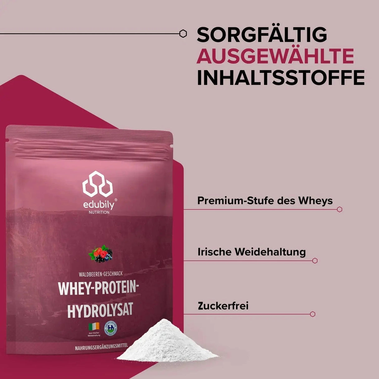 Buy Whey Hydrolysate Powder Made from Pasture-Raised Milk with Wild Berries - edubily Whey Protein Powder - Online Fitness Store