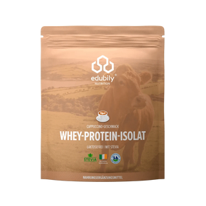 Whey-Isolat Pulver aus Weidemilch Cappuccino kaufen -  edubily Whey Proteinpulver  - Fitness Onlineshop