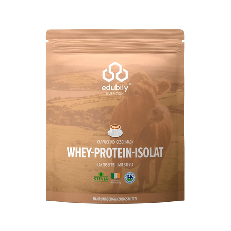 Whey-Isolat Pulver aus Weidemilch Cappuccino kaufen -  edubily Whey Proteinpulver  - Fitness Onlineshop