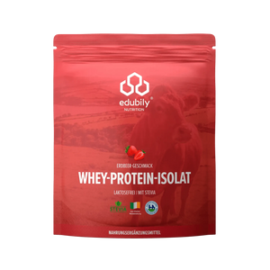 Whey-Isolat Pulver aus Weidemilch Erdbeere kaufen -  edubily Whey Proteinpulver  - Fitness Onlineshop
