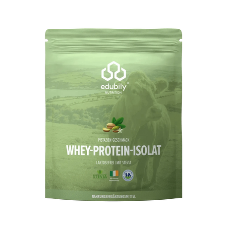 Whey-Isolat Pulver aus Weidemilch Pistazie kaufen -  edubily Whey Proteinpulver  - Fitness Onlineshop