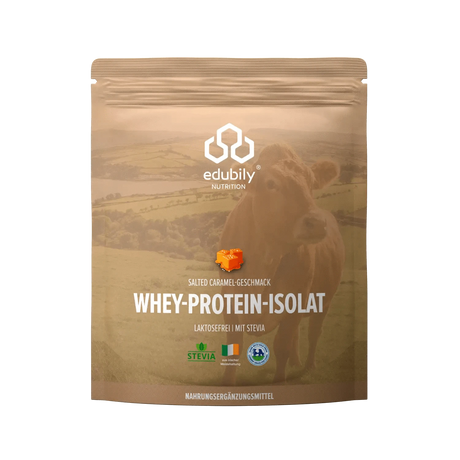 Whey-Isolat Pulver aus Weidemilch Salted Caramel kaufen -  edubily Whey Proteinpulver  - Fitness Onlineshop
