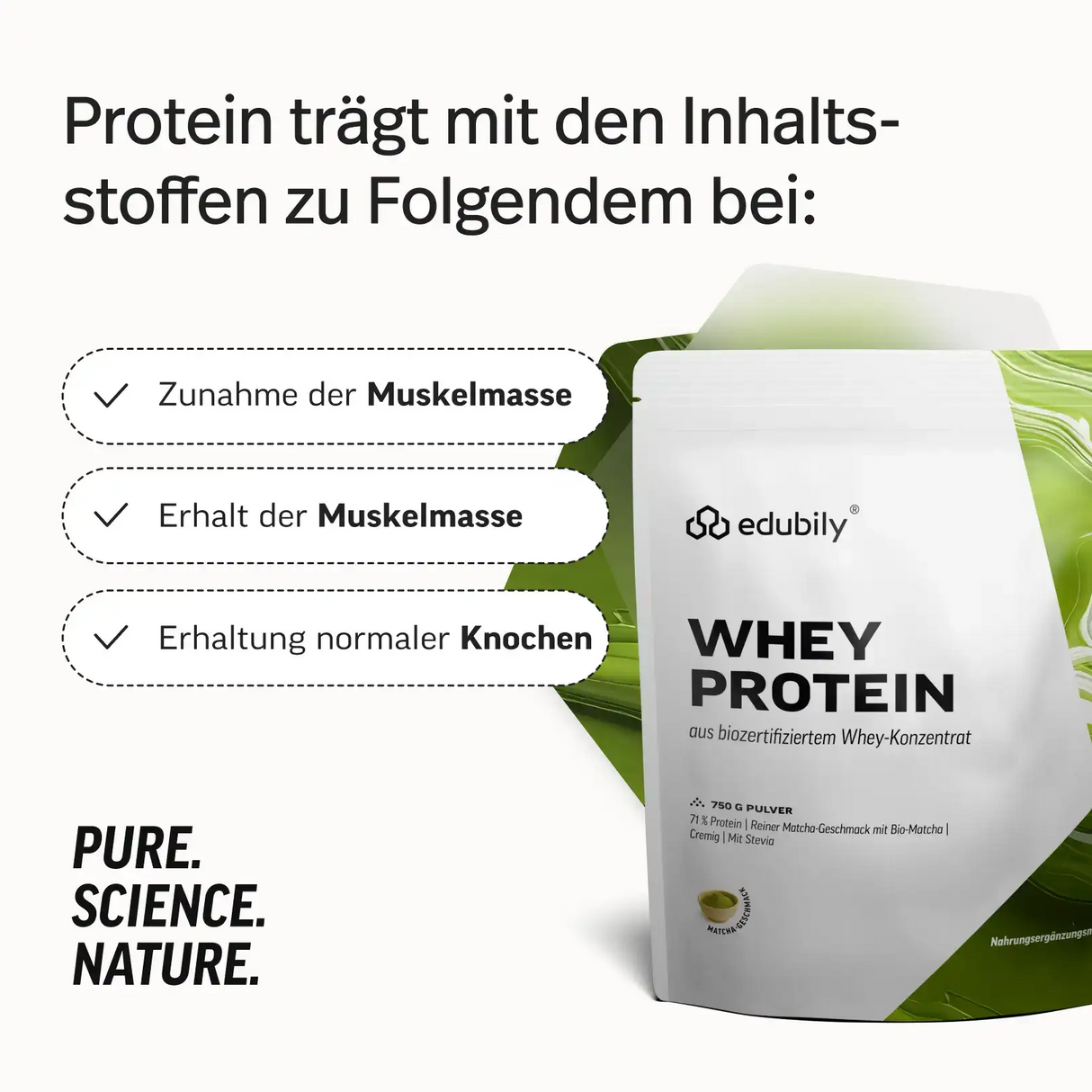 Whey Protein Konzentrat kaufen -  edubily Whey Proteinpulver  - Fitness Onlineshop