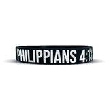 Buy the Elite Athletic Gear PHILIPPIANS 4:13 VERSE Wristband XL (9") at HighPowered.ch