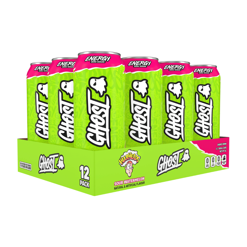 Ghost Energy Drink 12 x 500 ml / Warheads Sour Watermelon kaufen -  Ghost Energiedrinks  - Fitness Onlineshop