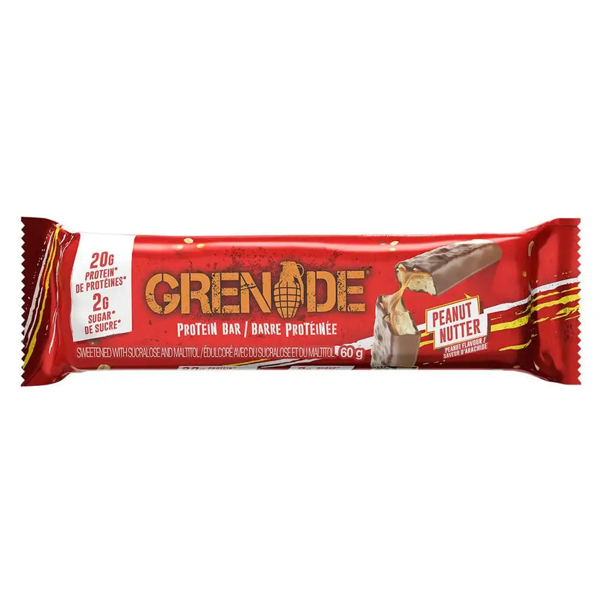Acheter la barre protéinée Grenade 60 g / Peanut Nutter - Barres protéinées Grenade - Boutique en ligne de fitness