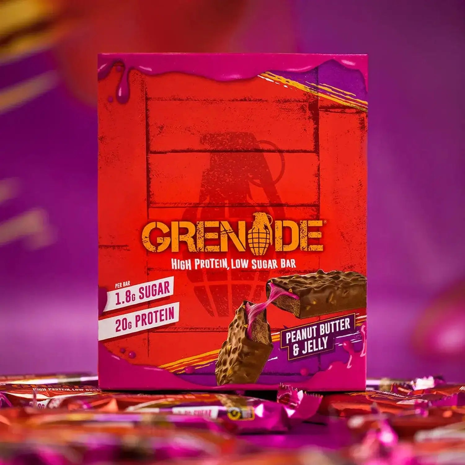 Grenade Grenade Protein Bar 12 x 60 g Peanut Butter & Jelly kaufen bei HighPowered.ch