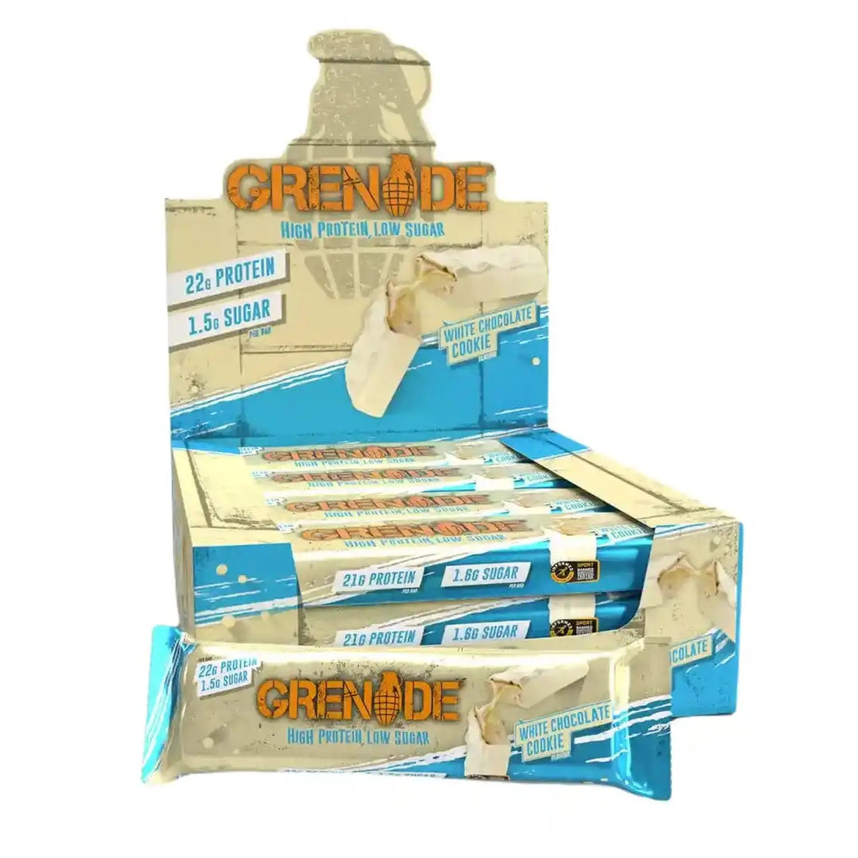 Acheter la barre protéinée Grenade Grenade 12 x 60 g au chocolat blanc et aux cookies sur HighPowered.ch