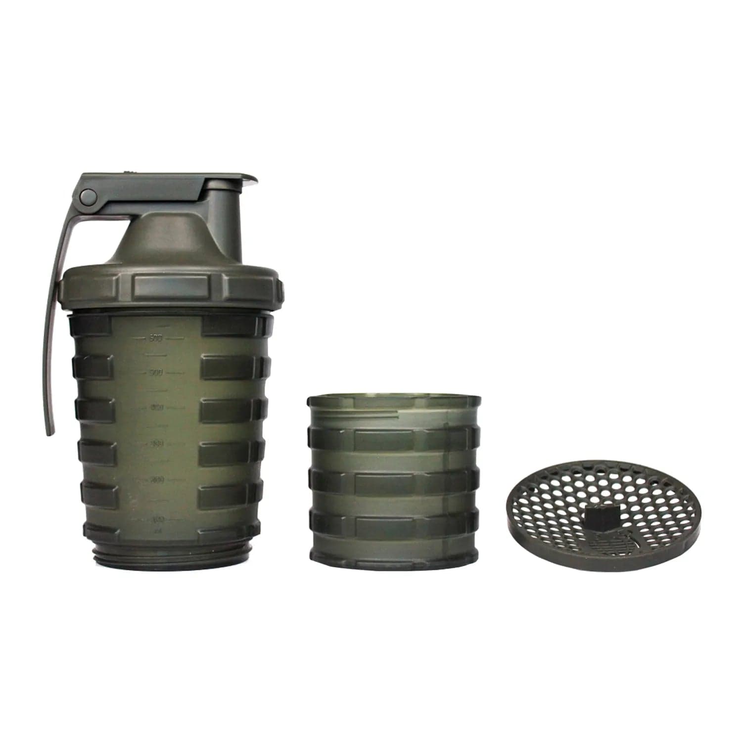 Grenade Grenade Shaker mit Aufbewahrungsfach (600 ml) Grün kaufen bei HighPowered.ch